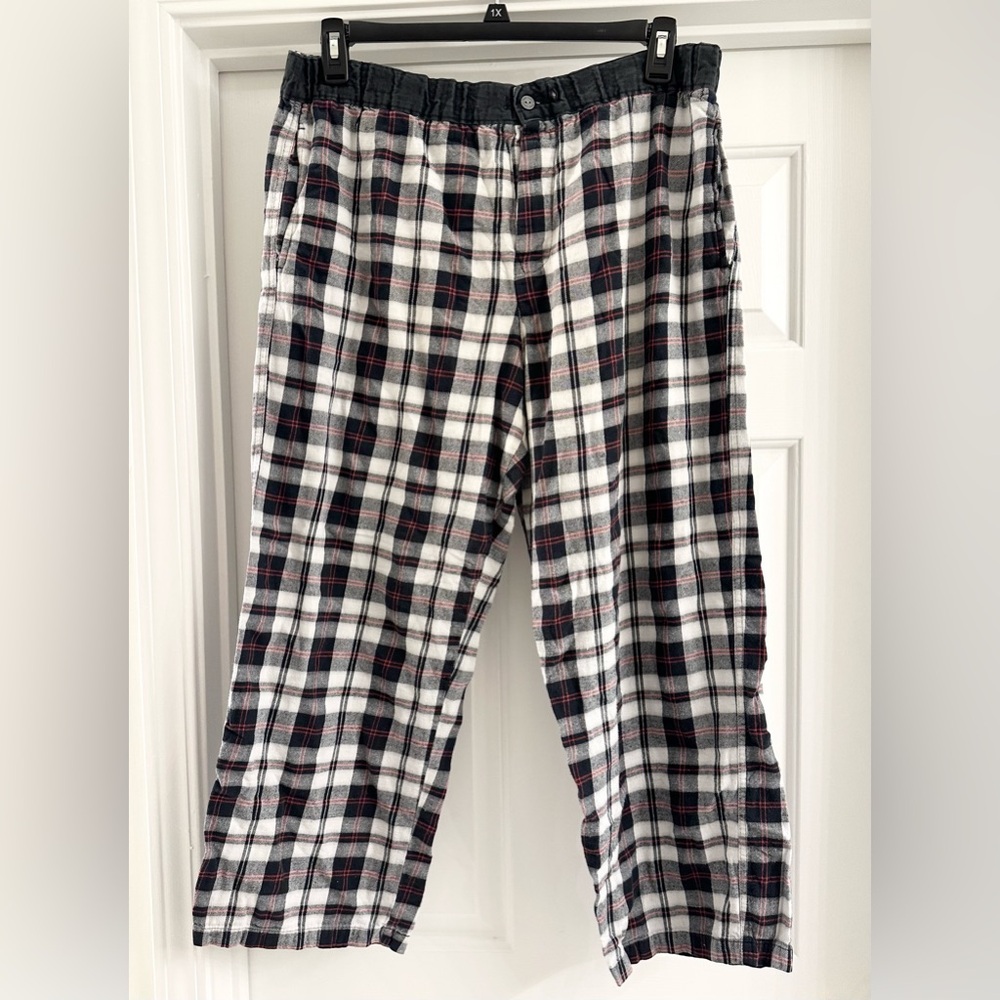Calvin‎ Klein Sleepwear Women’s Size L Black White Plaid Lounge Pants 1
